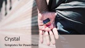  Presentation with rainbow flag - Slide deck with gendersexuality - closeup of a rainbow flag background and a lemonade colored foreground