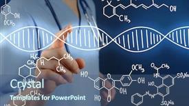  Presentation with gene - Presentation theme enhanced with gene - young doctor working with drawing background and a ocean colored foreground