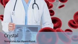  Presentation with gene - Amazing presentation having gene animation - doctor woman holding a radiograph backdrop and a light blue colored foreground