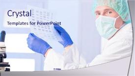  Presentation with cloning - Amazing PPT theme having gene cloning - scientist analizing dna sequence backdrop and a sky blue colored foreground