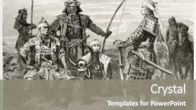  Presentation with authors - Theme consisting of general and officers old war background and a gray colored foreground