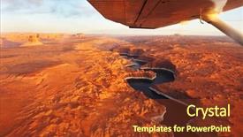  Presentation with aviation - PPT theme having general aviation - magnificent lake powell and canyon background and a tawny brown colored foreground