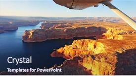  Presentation with general aviation - Slide deck enhanced with general aviation - phenomenally beautiful lake powell photographed background and a navy blue colored foreground