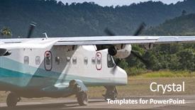  Presentation with general aviation - PPT layouts featuring general aviation - small propeller plane ready background and a gray colored foreground
