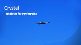  Presentation with sky blue - Slides consisting of general aviation - trainer glider plane isolated background and a  colored foreground