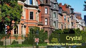  Presentation with bedford stuyvesant brownstones apartment buildings - Slide deck featuring general brown - back bay brownstones background and a tawny brown colored foreground