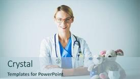  Presentation with beautiful black women smiling - Colorful slides enhanced with general brown - beautiful young smiling female doctor backdrop and a  colored foreground