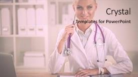  Presentation with beautiful black women smiling - Presentation theme having general brown - beautiful young smiling female doctor background and a soft green colored foreground