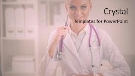  Presentation with beautiful black women smiling - Slide set consisting of general brown - beautiful young smiling female doctor background and a soft green colored foreground