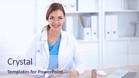  Presentation with beautiful black women smiling - Slide set consisting of general brown - beautiful young smiling female doctor background and a  colored foreground