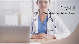  Presentation with beautiful black women smiling - PPT theme enhanced with general brown - beautiful young smiling female doctor background and a  colored foreground