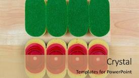  Presentation with off duty law enforcement - Audience pleasing PPT theme consisting of general cleaning - dish washing heavy duty sponge backdrop and a coral colored foreground
