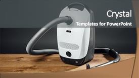  Presentation with grey - Audience pleasing slides consisting of general cleaning - vacuum cleaner on grey background backdrop and a dark gray colored foreground