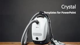  Presentation with cleaning - Amazing PPT layouts having general cleaning - vacuum cleaner on grey background backdrop and a dark gray colored foreground