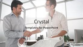  Presentation with handshake - Audience pleasing PPT layouts consisting of general contractor - architect and client handshake backdrop and a light gray colored foreground