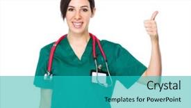  Presentation with metabolic syndrome doctor - Beautiful slide deck featuring nursing excellence - doctor with thumb up backdrop and a  colored foreground