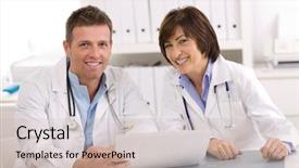  Presentation with medical desk - Presentation having  background and a  colored foreground