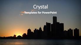  Presentation with detroit - Presentation theme consisting of general motors - view of detroit city skyline background and a gray colored foreground