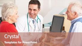  Presentation with surgery - Colorful PPT theme enhanced with general practice - american doctor talking to senior backdrop and a coral colored foreground
