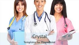  Presentation with medical - Slides with general practice - smiling medical doctors with stethoscope background and a  colored foreground