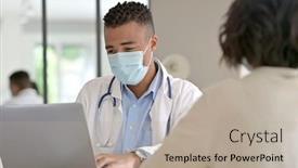  Presentation with surgical - Audience pleasing slide set consisting of general-practitioner-with-patient backdrop and a mint green colored foreground