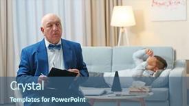  Presentation with young - Presentation theme consisting of general psychology - young man lying on sofa background and a ocean colored foreground