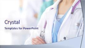  Presentation with general science - Slide deck consisting of general science - woman doctor standing with stethoscope background and a  colored foreground