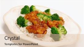  Presentation with chinese food - Presentation enhanced with general tso's chicken broccoli chinese food background and a lemonade colored foreground