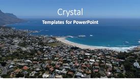  Presentation with blue sky - Slide deck enhanced with general-view-of-cityscape background and a teal colored foreground