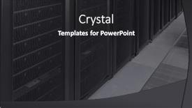  Presentation with general science - PPT theme enhanced with general-view-of-empty-server background and a dark gray colored foreground