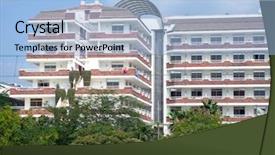  Presentation with luxury hotel - Colorful presentation theme enhanced with general view of exterior backdrop and a light blue colored foreground