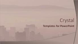  Presentation with general business - PPT layouts with general-view-of-foggy-cityscape background and a mint green colored foreground