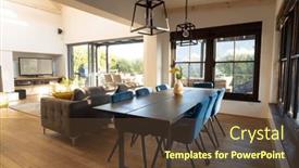  Presentation with room interior design - Theme enhanced with general-view-of-luxury-interior background and a tawny brown colored foreground