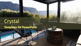  Presentation with luxury house - PPT theme enhanced with general-view-of-luxury-interior background and a tawny brown colored foreground