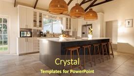  Presentation with kitchen design - Slide deck enhanced with general-view-of-modern-kitchen background and a tawny brown colored foreground