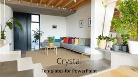  Presentation with room interior design - Presentation with general-view-of-modern-living background and a  colored foreground
