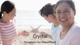  Presentation with multi - Presentation design consisting of generate - portrait of multi- generational family background and a lemonade colored foreground