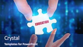  Presentation with hands holding - Presentation design featuring generated black and blue matrix background and a ocean colored foreground