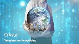  Presentation with matrix - Colorful PPT layouts enhanced with generated black and blue matrix backdrop and a teal colored foreground