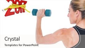  Presentation with tape measure - PPT layouts with generated image of 3d new background and a sky blue colored foreground