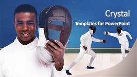  Presentation with generated image fractal geometry chaos - Beautiful presentation featuring generated image of bicolored background backdrop and a ocean colored foreground