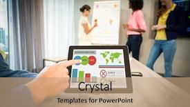  Presentation with general business - PPT theme with generated image of business presentation background and a coral colored foreground