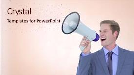  Presentation with generated image fractal geometry chaos - Slide deck having generated image of businessman talking background and a lemonade colored foreground