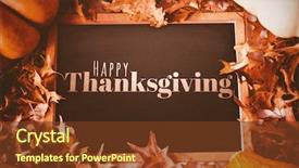  Presentation with happy thanksgiving - Slides with generated image of happy thanksgiving background and a tawny brown colored foreground