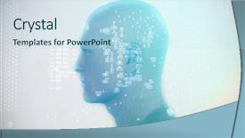  Presentation with mother board - Audience pleasing PPT theme consisting of generated image of human representation backdrop and a sky blue colored foreground