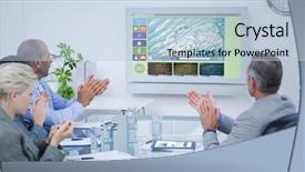  Presentation with business team join hands white - Colorful PPT layouts enhanced with generated image of various video backdrop and a  colored foreground