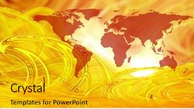  Presentation with 3d men world map - Amazing PPT theme having generated image of world map backdrop and a gold colored foreground