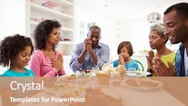  Presentation with generation - Cool new PPT layouts with generation african american family praying backdrop and a coral colored foreground