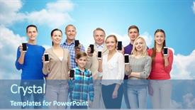  Presentation with sky blue - Amazing PPT layouts having generation and people concept - group backdrop and a ocean colored foreground