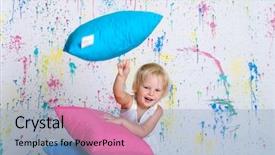  Presentation with tower - Cool new slide deck with generation battle - little girl make the tower backdrop and a light blue colored foreground